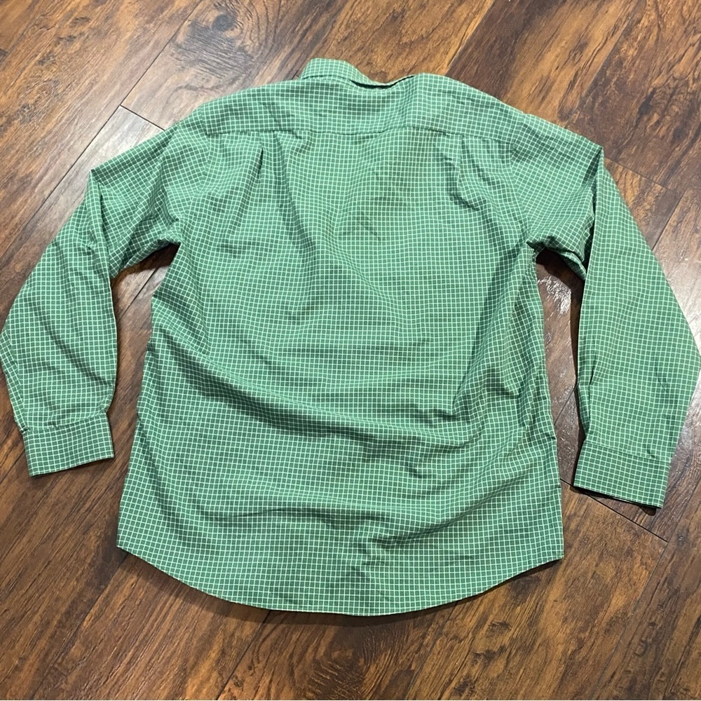 L L Bean Green Check Medium Wrinkle Free Mens Sle… - image 2
